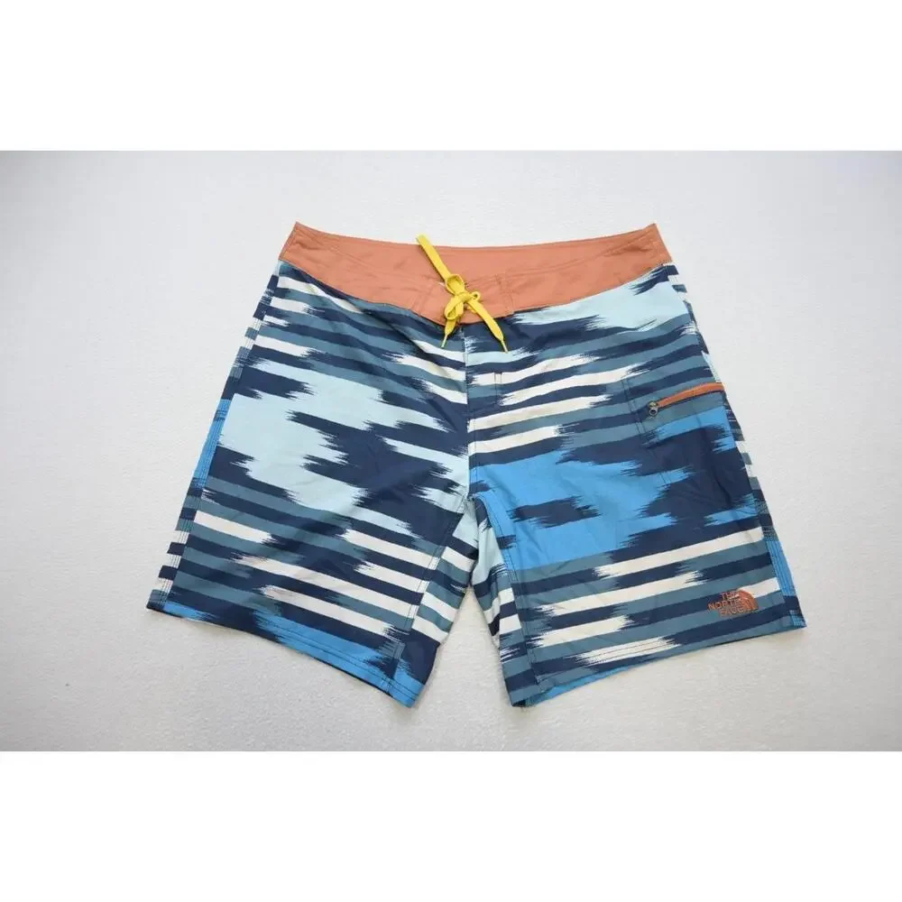 North Face Board Shorts Performance‎ Striped Water Surf Stretch 9